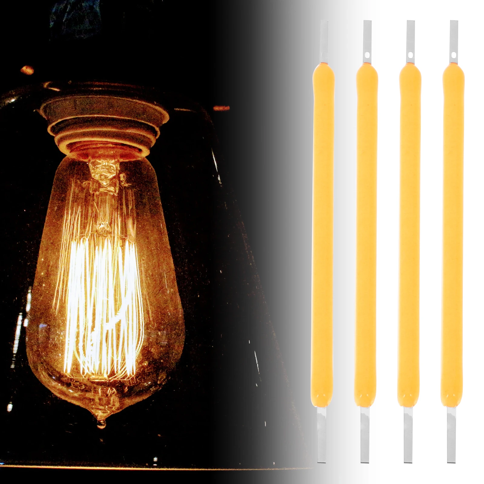 

100Pcs Hard Led Filament 3V 120Ma 38Mm Replacement Bulb Parts Warm Light Filament Diode For Repair