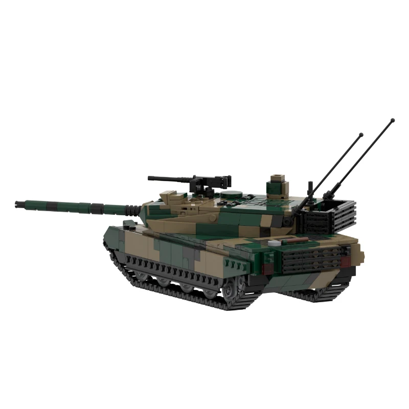 810 قطعة نموذج دبابة عسكرية من النوع 10، مكعبات بناء معيارية قابلة للتخصيص بتقنية MOC، نموذج تقني بسيط يمكنك تجميعه بنفسك، هدايا ألعاب للعطلات
