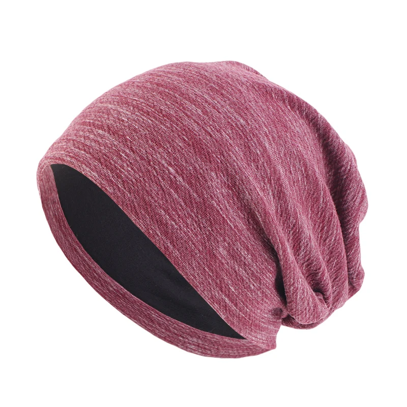 Unisex Beanie Cotton Night Sleep Cap Bonnet Chemo Hat Headwear Turban Men Women Baggy Hair Care Nightcap Pullover Hat 