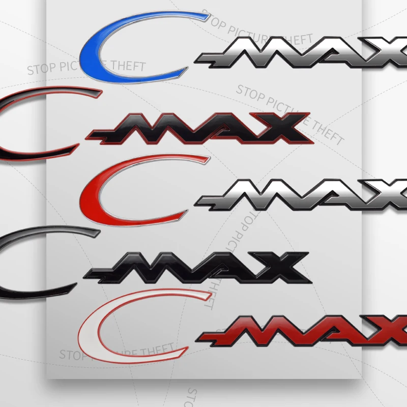 1Pcs 3D Metal For Ford S-MAX C-MAX Logo Emblem ST Line MK2 MK3 MK4 Badge Car Rear Tail Bumper Trunk Sticker Decal Auto Accessory