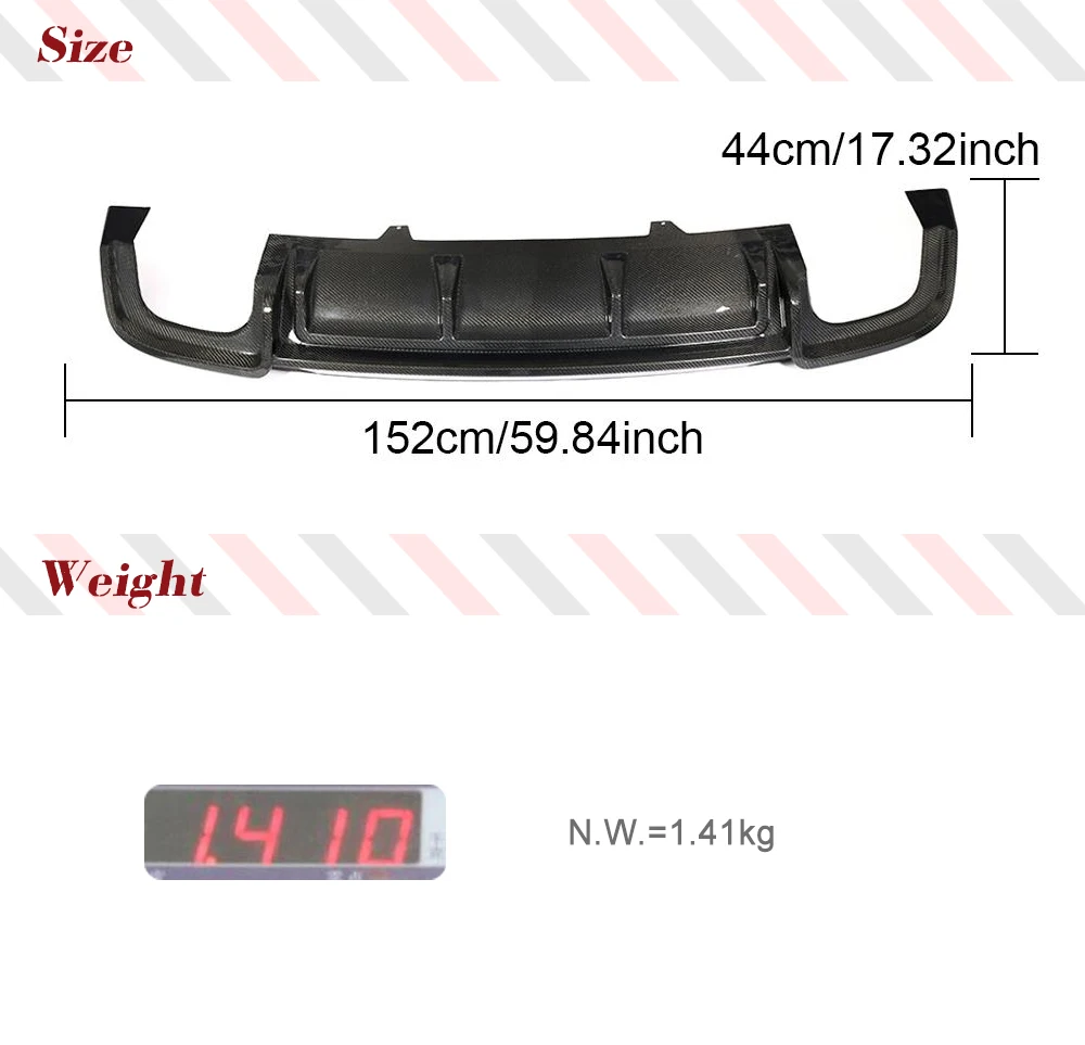 Car Rear Bumper Lip Diffuser For Audi A5 S Line S5 B9 Sport 2017 2018 2-Door 4-Door Car Diffuser Spoiler Carbon Fiber / FRP