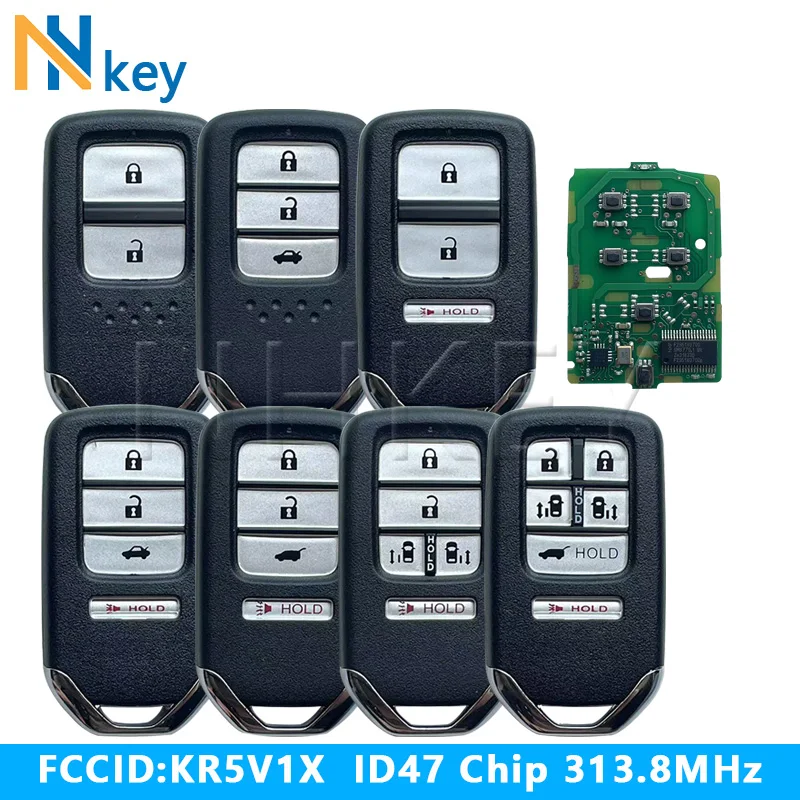 

NHKEY For Honda Odyssey/Clarity/Fit/Jazz/XR-V/Vezel/Accord/Smart Proximity Keyless Entry Remote-ID47 Chip 313.8MHz FCC ID:KR5V1X