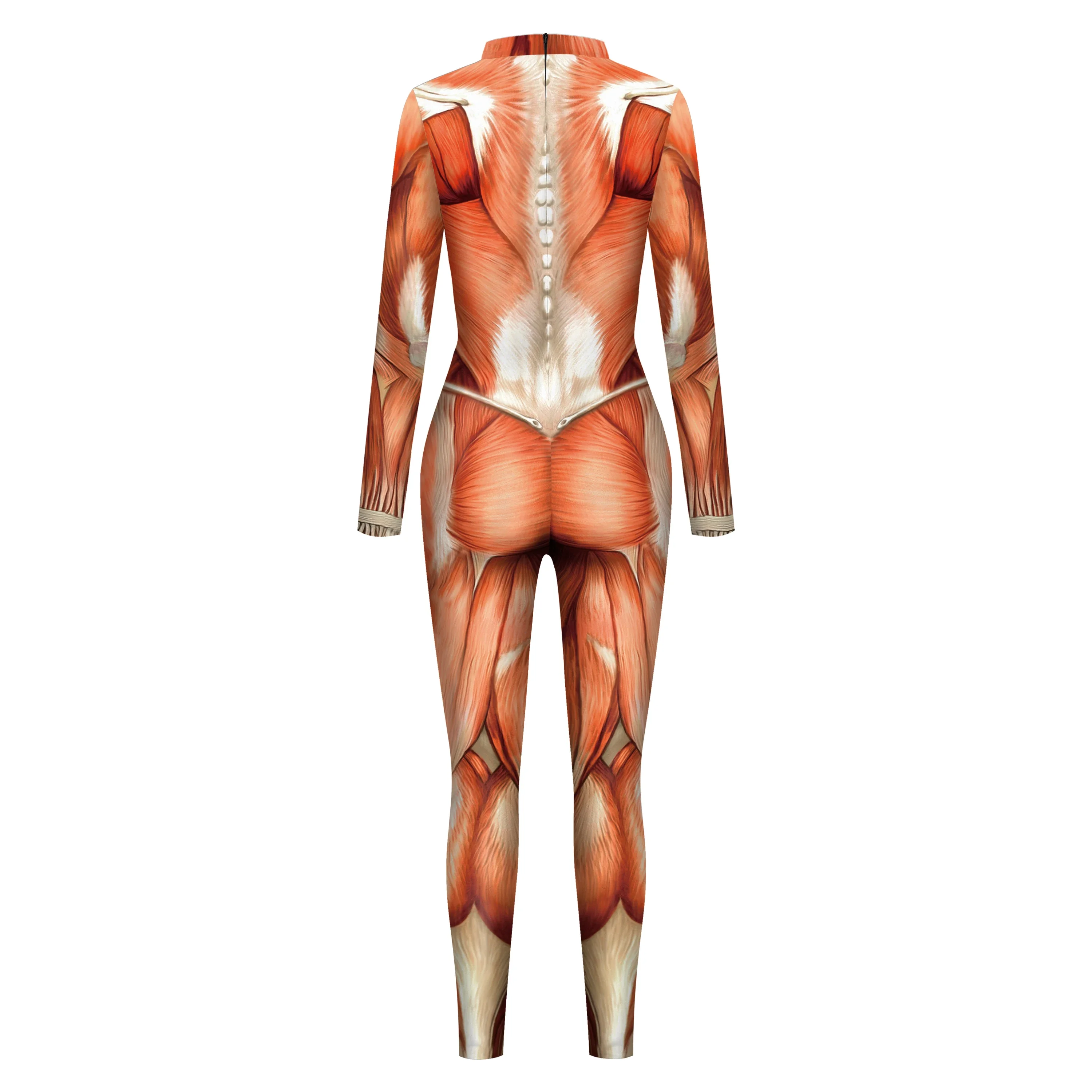 Disfraz de Cosplay de músculos humanos de Anime para hombre, monos con estampado 3D, traje de fiesta de Halloween para adultos, monos Zentai ajustados, ropa de espectáculo