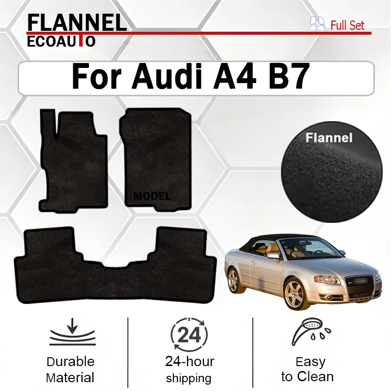 

ECOAUTO Car velour mats for Audi A4 B7 convertible (2006 2007 2008) -black