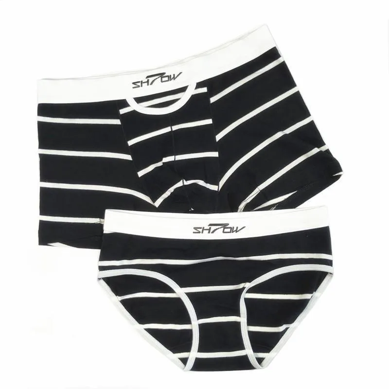 

Couple Underwear Sexy Personality Temptation Men's Flat Corners Women's Triangle Pure Cotton Couple Suit Exotic Apparel Panties