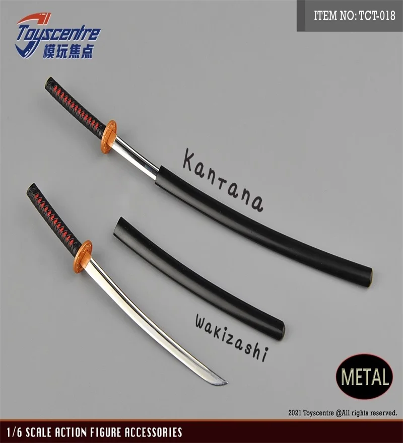 ToysCentre TCT-018 1/6 Soldier Weapon Samurai Knife Two Piece Set Kantana Wakizashi Model Toy Fit 12'' Action Figure In Stock