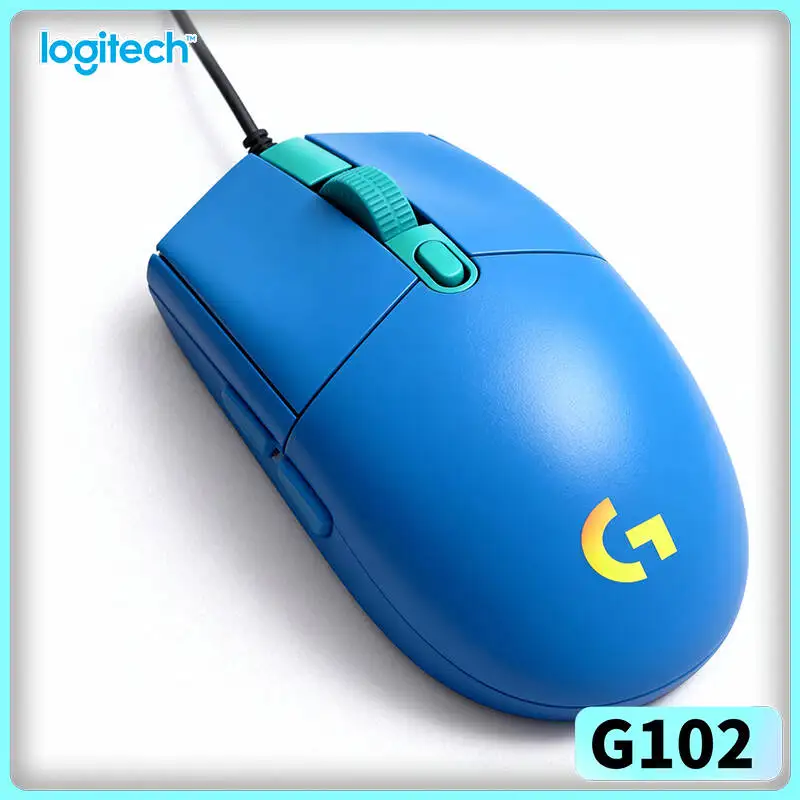 Logitech G102 Gaming Mouse, 16.8M RGB Colors, Mechanical Tension Buttons, 1000Hz Polling, Ergonomic Grip for Gaming & Work