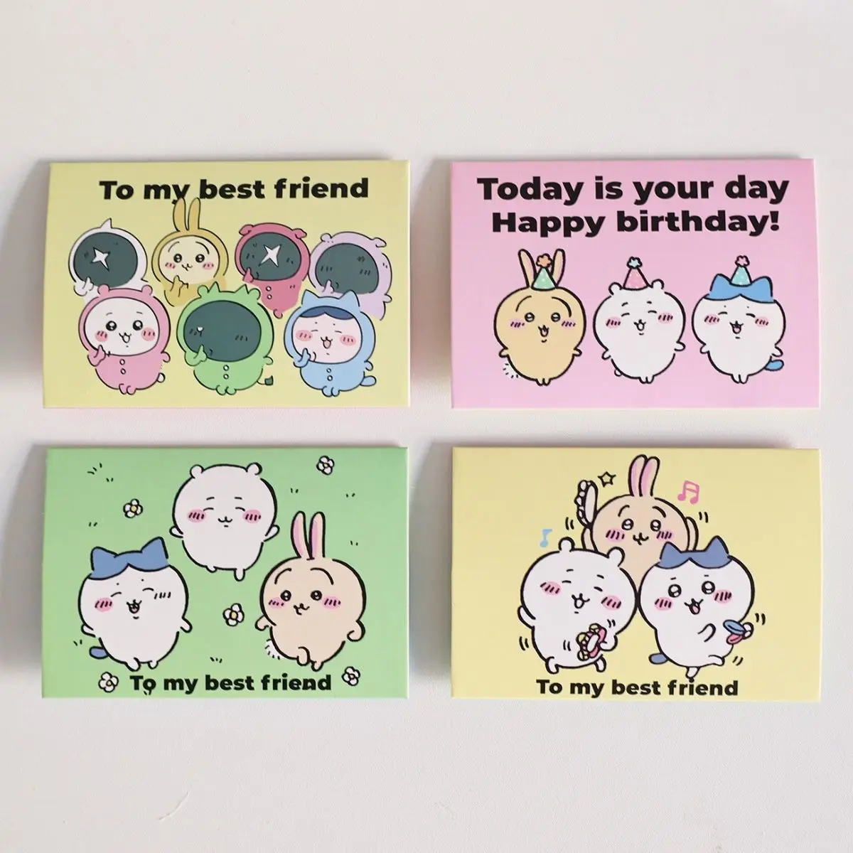 Chiikawa 3-Fold Greeting Cards Cute Hachiware Usagi Festival Blessing Cards Birthday Gift Message Decor Cards