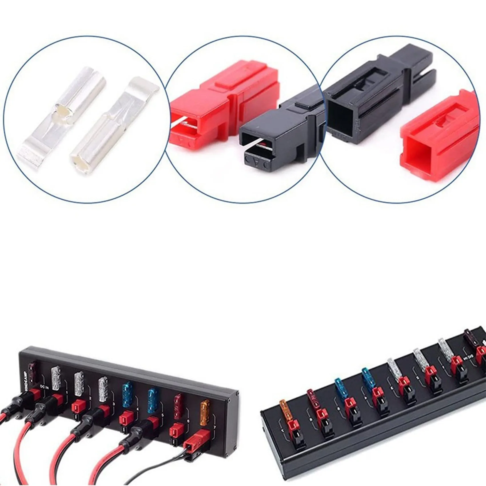 15 Amp Power Connectors Assortment Kit Quick Disconnect Terminals Connectors Battery Connector Modular 16-20AWG