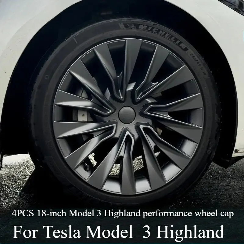 

4PCS HubCap for Tesla Model 3 Highland 18 Inch 2024 2025 Performance Replacement Wheel Cap Automobile Rim Cover Accessories