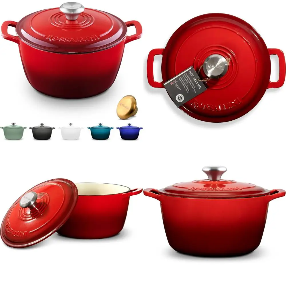 

Холлированная жаровня с антипригарным покрытием, эмалированная, с плотной крышкой для жарки, выпечки, тарелок и идеального сервировки