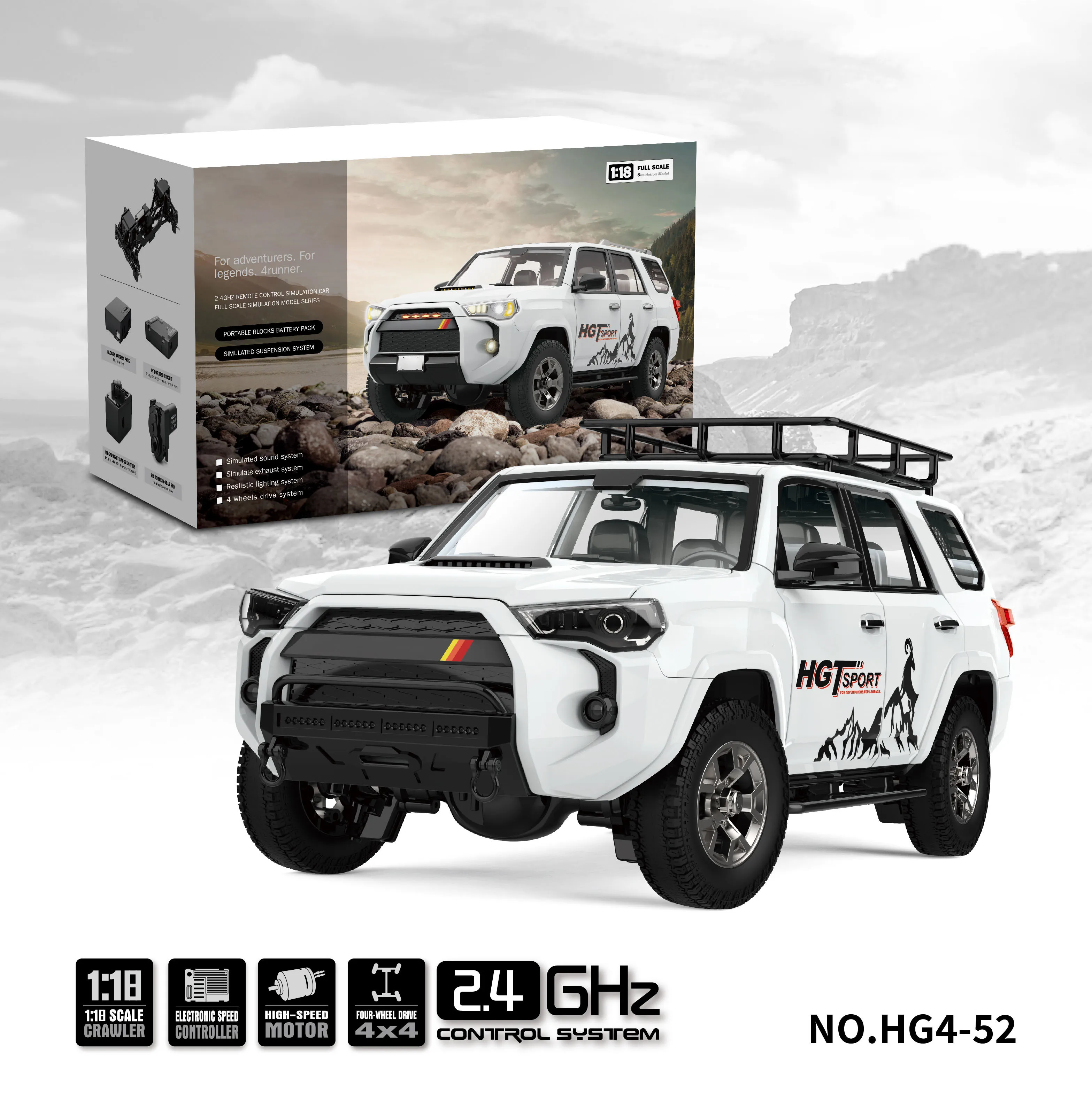 1/18 HG 4x4 RC Off-road Vehicles Remote Control Crawler Car Model Toy Model Gifts