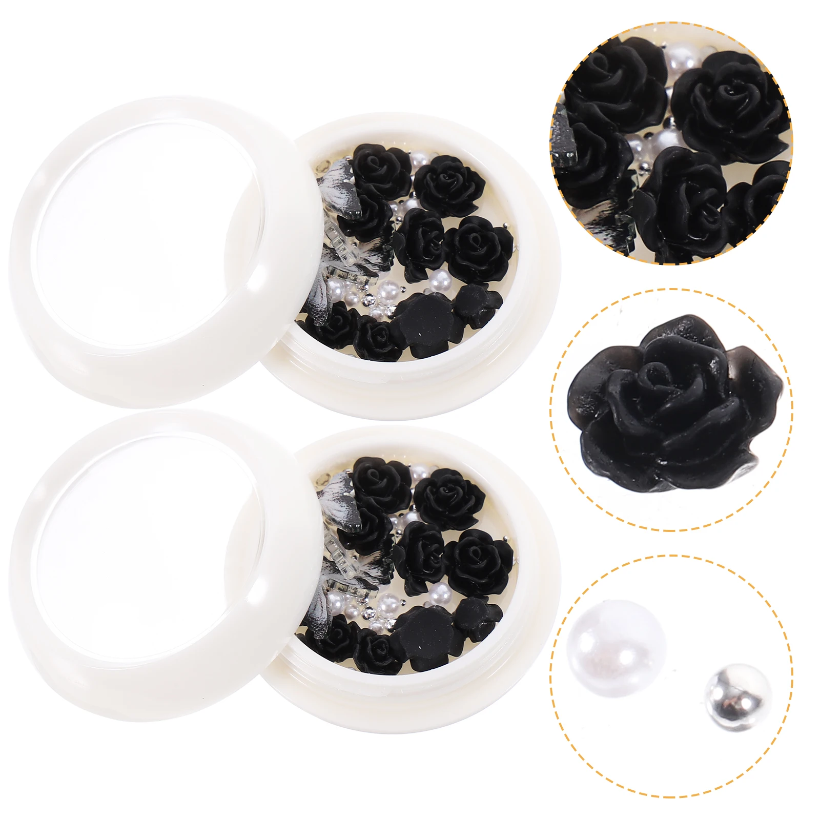 

2 Sets Bow Nail Art Diamond Charms and Gems Accessories Decor Supplies Sequins Bulk Nails Resin Rhinestones Miss