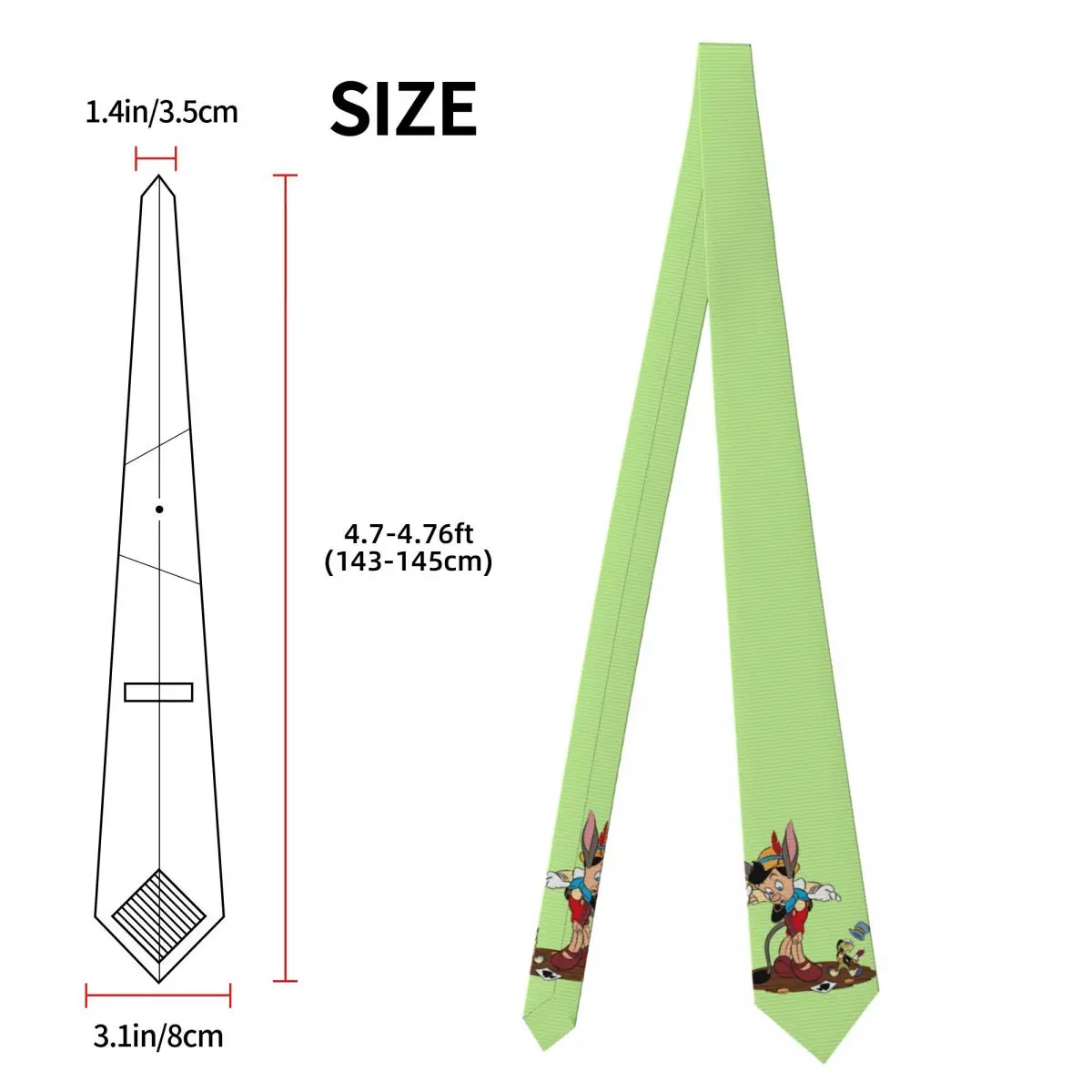 Corbata de pinocho de dibujos animados de moda personalizada para hombre, corbata de Cricket Jiminy de seda para fiesta, Gravatas