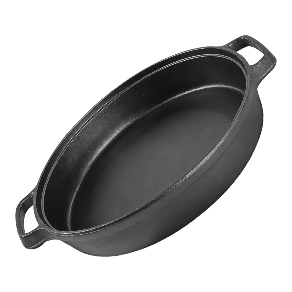 Gourmet BBQ Tray Cast Iron Skillet Solid Cast-iron Construction Even Heat Distribution Develops Non-stick With Seasoning