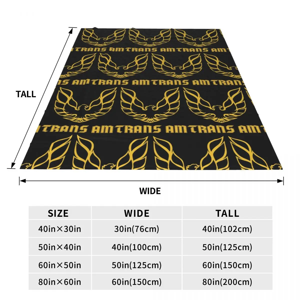 Trans Am Firebird Bandit Golden Blanket Soft Warm Flannel Throw Blanket Bedspread for Bed Travel Home Sofa