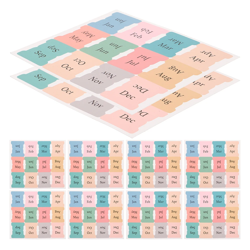 

15 Pcs Month Index Label Stickers Divider Book Sticky Tabs Bookmark Calendar Journal Accessories Paper Dividers Colorful