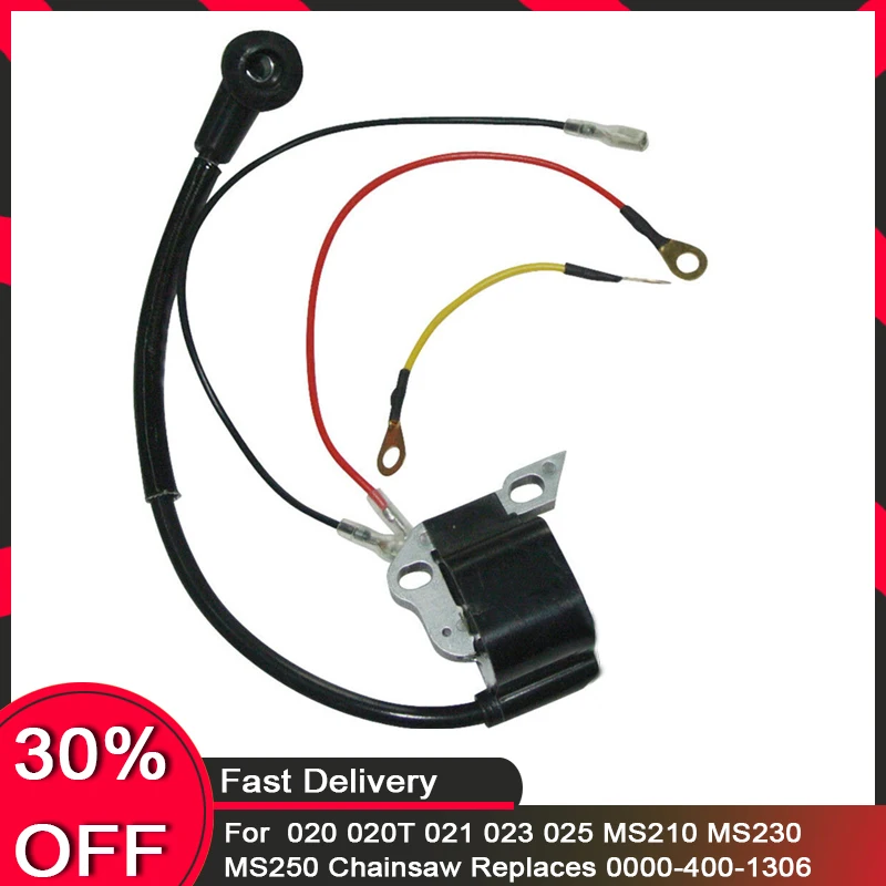 Ignition Coil for 020 020T 021 023 025 MS210 MS230 MS250 Chainsaw Replaces 0000-400-1306 Module