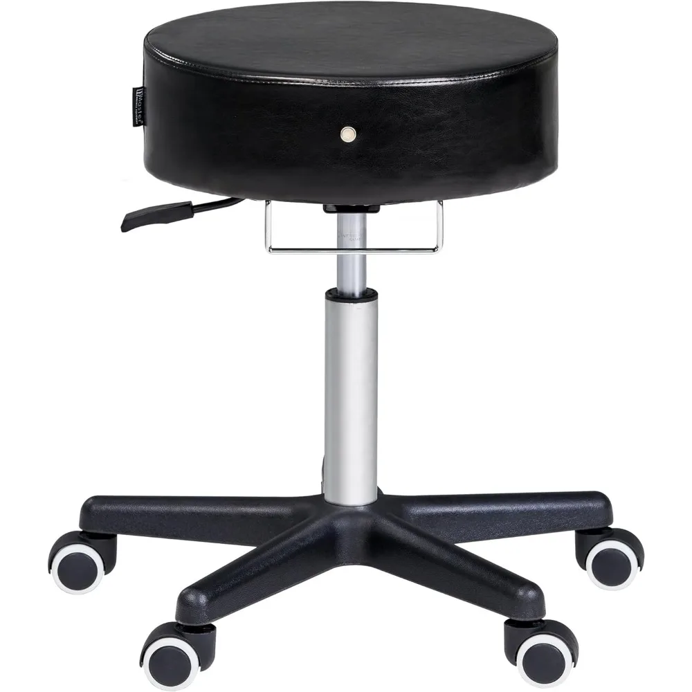 

Glider Ergonomic Round Swivel Adjustable Rolling Hydraulic Stool Barber Dental Chair in Black for Therapist, Clinic, Tattoo, Sp