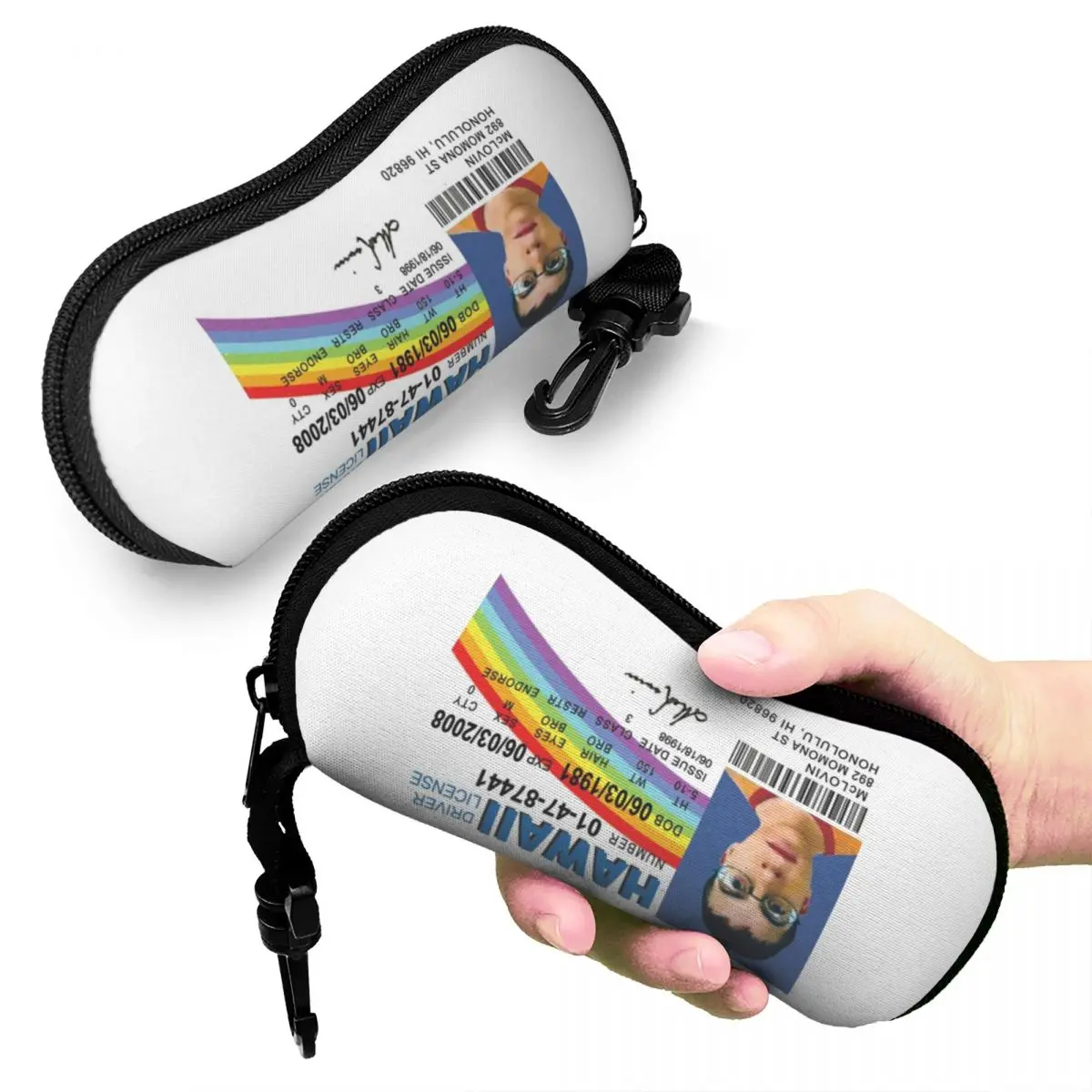 

McLovin Driver License Shell Glasses Case Protector Sunglasses Box Women Men Soft Eyeglass Bag Pouch