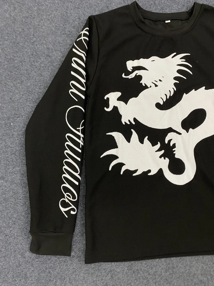 Y2k inspirado oversized manga longa t camisa retro paleta de cores elegante ins moda moletom estético na moda casual wear