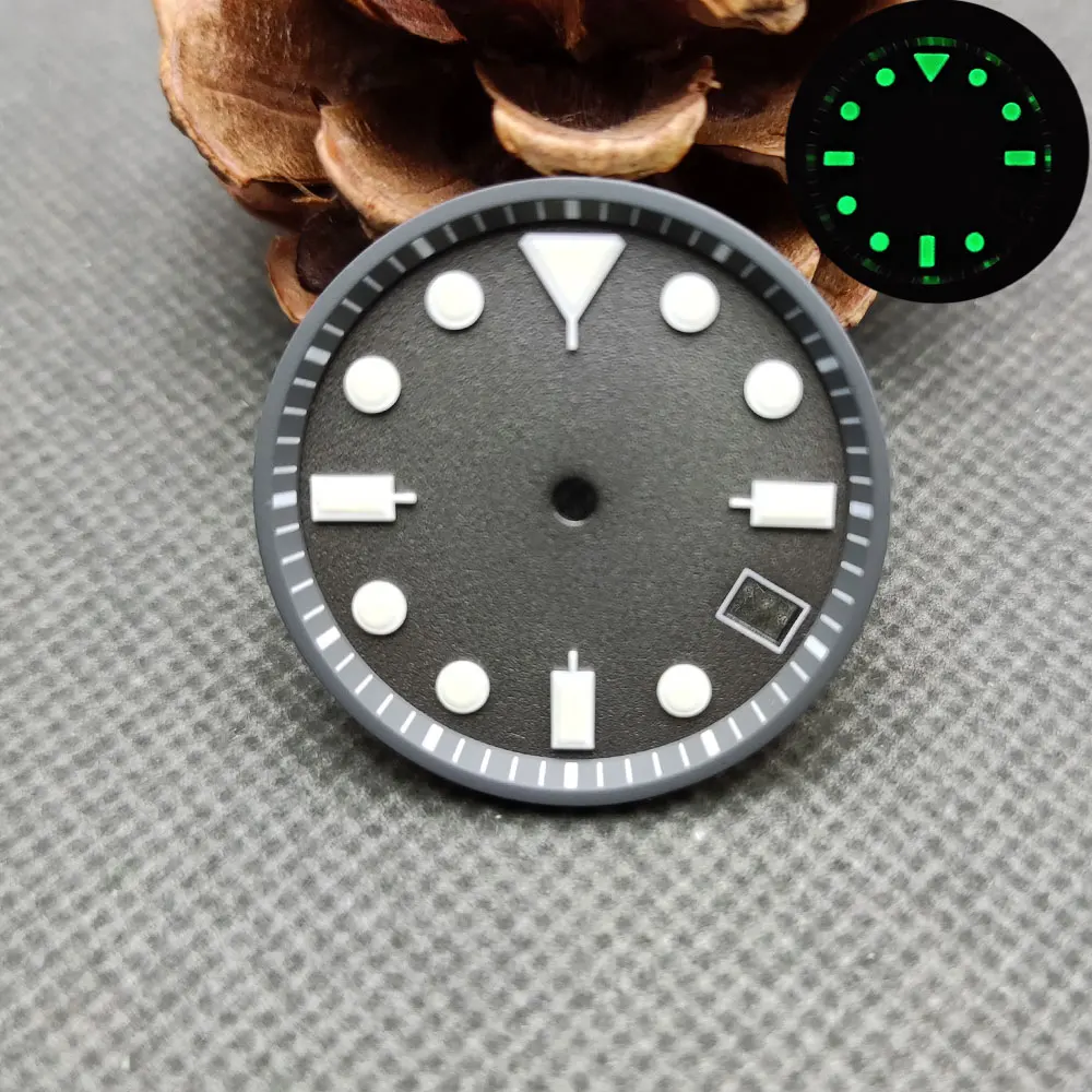 DIY NEW 28.5/29/29.5MM Diameter Single/Dual Calendar Watch Dial Luminous Dial for NH Movement 35/36 Watch Accessories