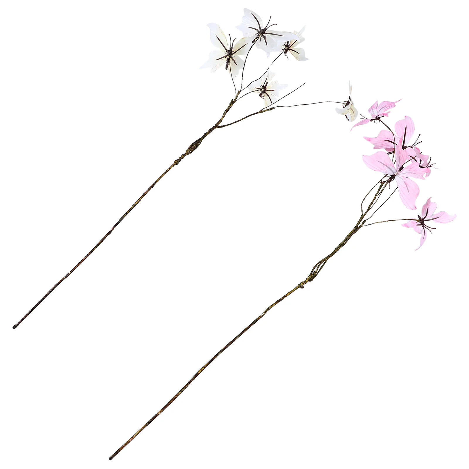 

2pcs Artificial Butterfly Realistic Dried Branches Decorations Flower For Decoration Home Wedding Photography PropsFlowers
