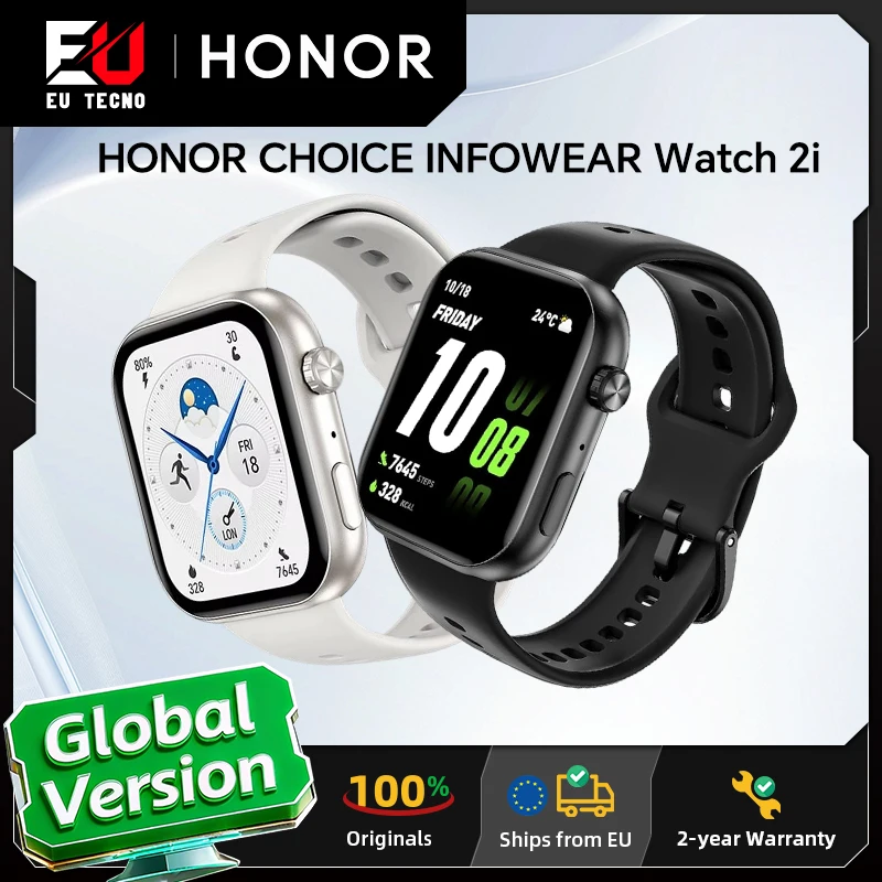 Montre connectée HONOR CHOICE InFoWear Watch 2i, version mondiale, écran AMOLED de 1,85 pouces, surveillance de la santé toute la journée, HONOR CHOICE Watch 2i