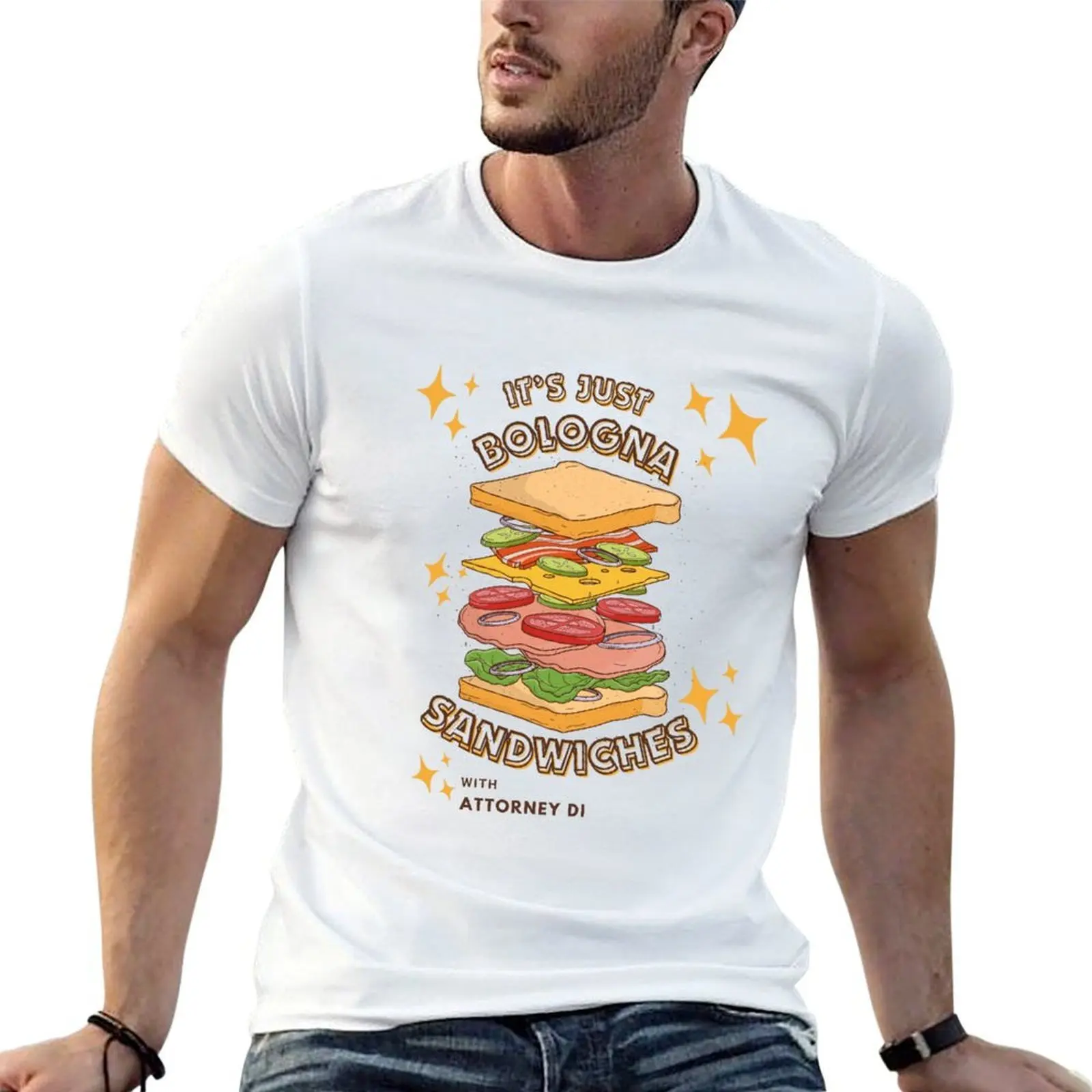 summer Sandwiches! It's Just T-Shirt man shirt cotton t-shirt t package plain for black Bologna man