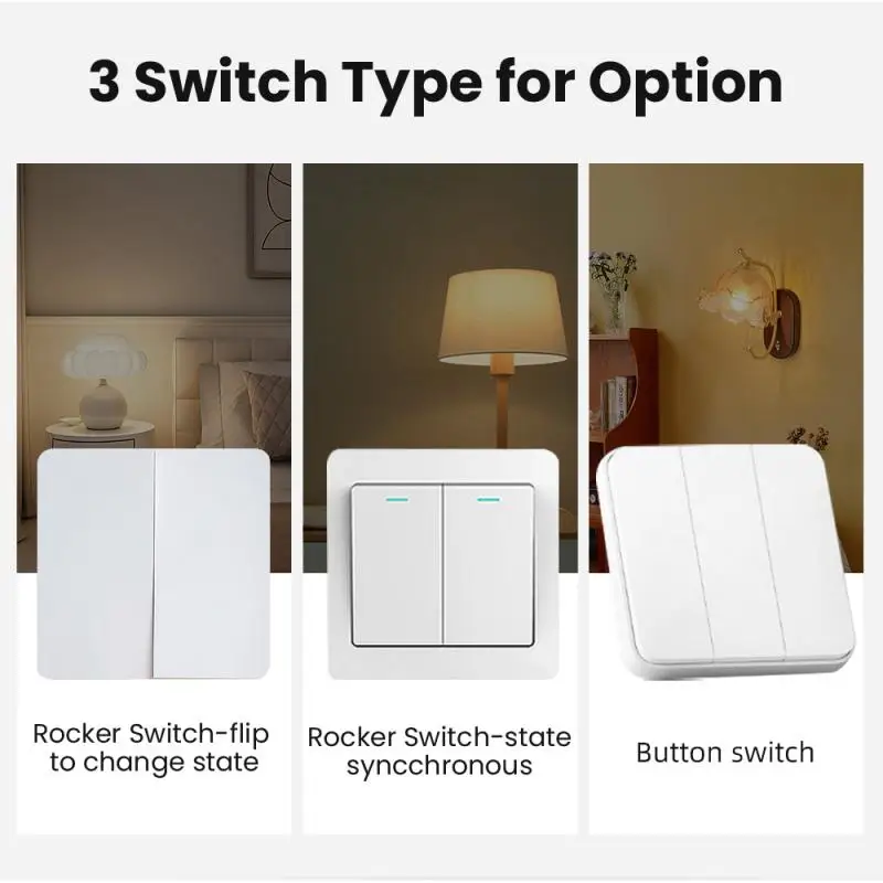 AUBESS 2/3/4 Gang Tuya WiFi Smart Switch Module With Dual Way Control Smart Home Works With Alexa Google Home Yandex Alice