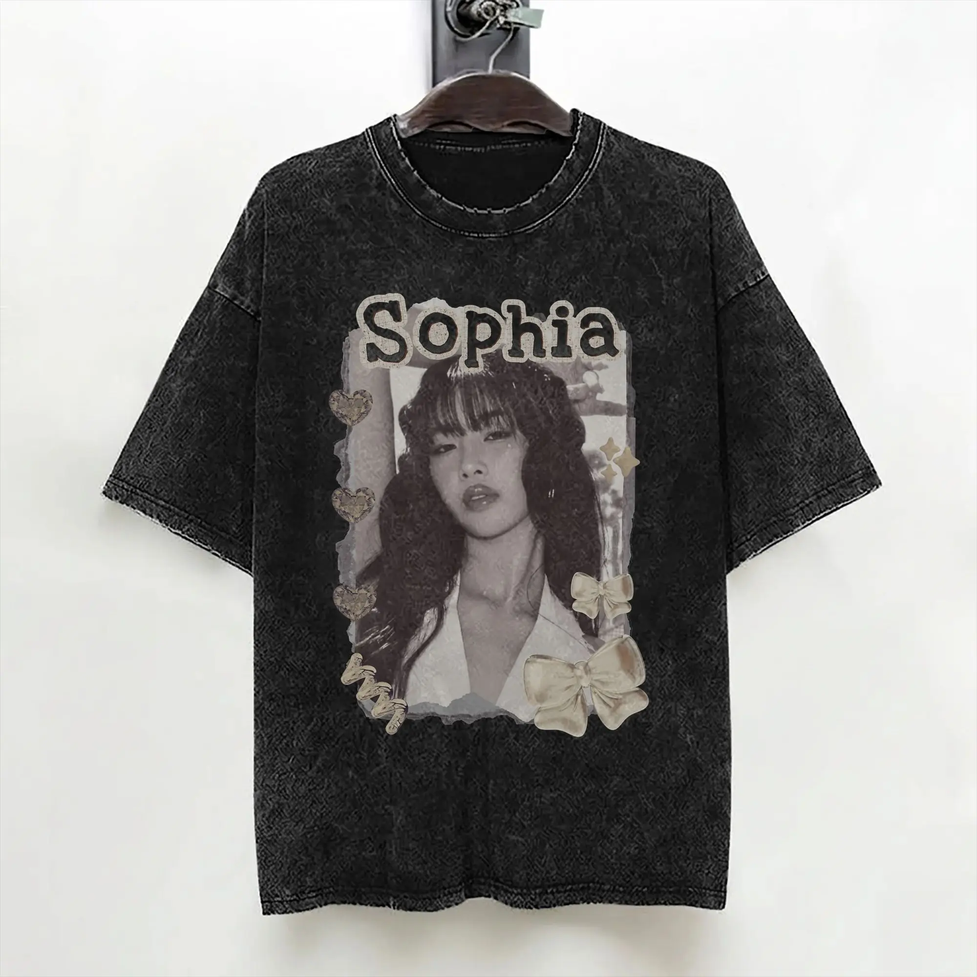 Katseyes Sophia Kpop Girl Group T Shirts Washed Short Sleeve Oversize T-Shirt  Novelty for Men Women Streetwear Summer Tees