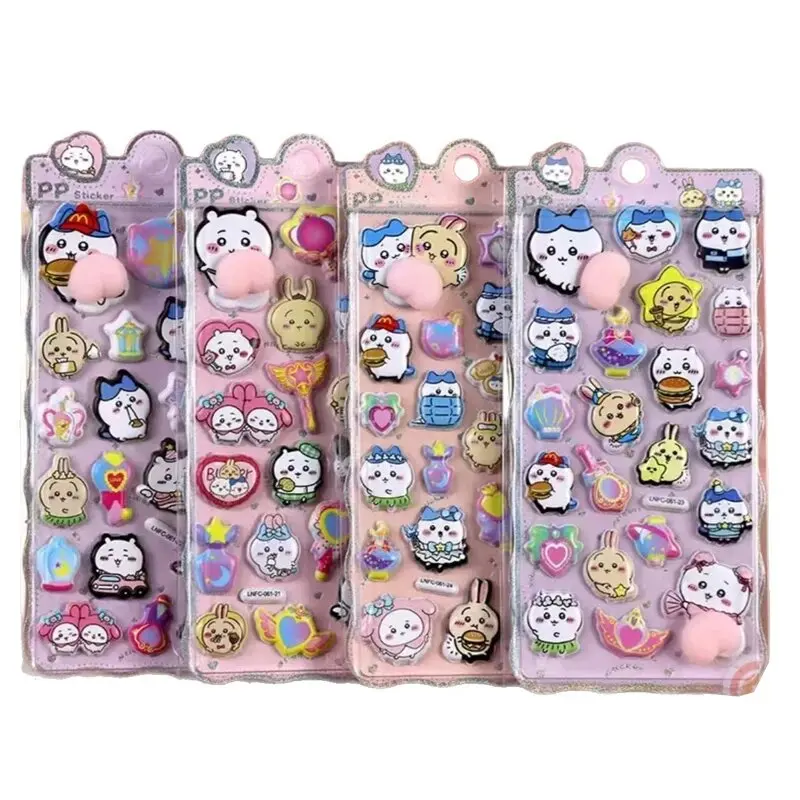 Pegatinas 3D Kawaii Chiikawa con Burbujas para Apretar, Hachiware Usagi Shisa, Juguetes Antiestrés, Lindas Pegatinas Decorativas para Fundas de Teléfono para Niños