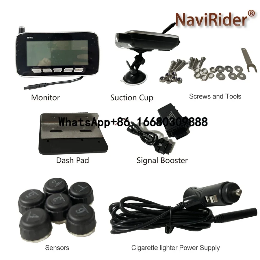 truck Tire Pressure Monitoring System Car TPMS 4 External Sensors for Truck Trailer,RV,Bus,Miniature passenger car