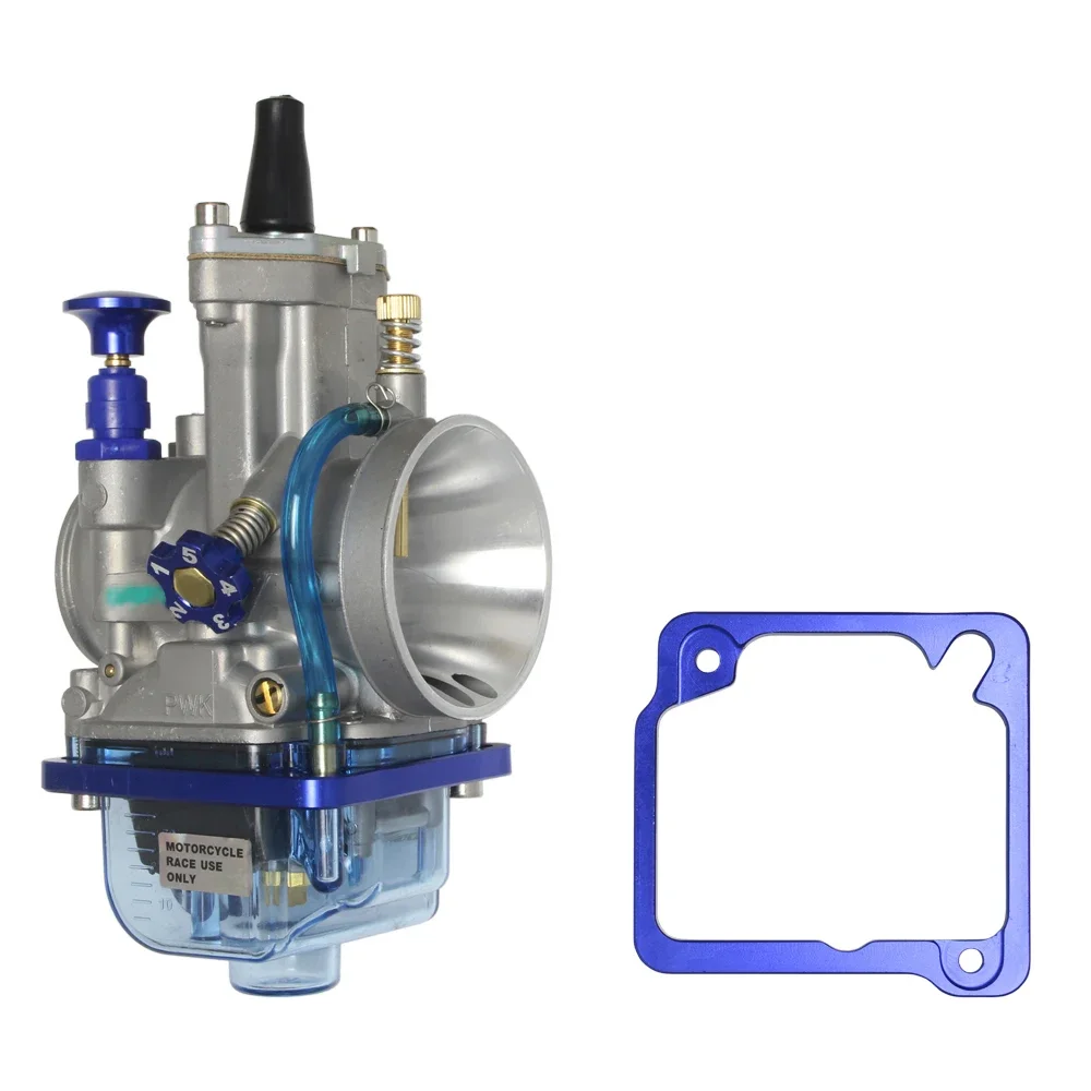Motorcycle Carburetor For OKO Power Jet PWK carburetor for 24 26 28 30 32 34 mm 2T 4T Blue transparent cover bowl