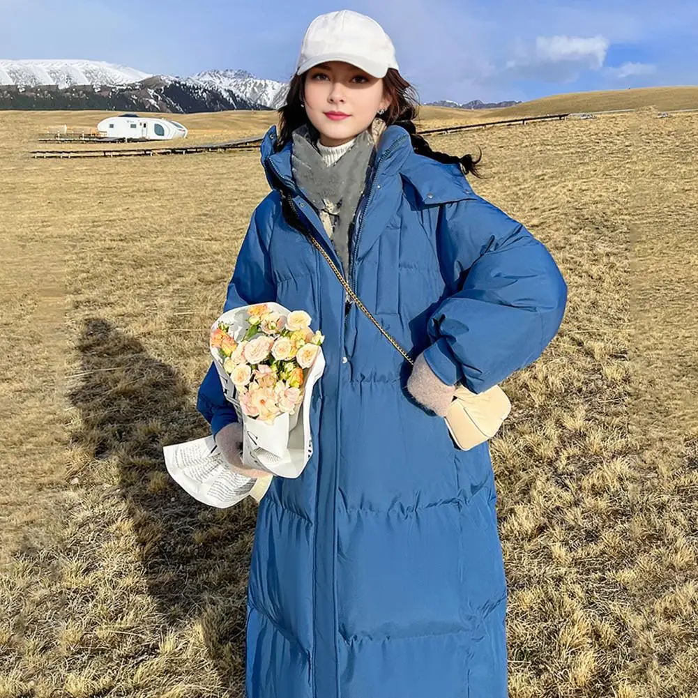 Veste en coton coupe-vent pour femme avec poches à capuche, manches longues, fermeture à glissière, manteau d'hiver