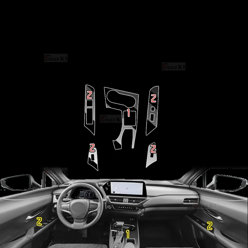 For Lexus UX UX200 UX250 UX260 2022 TPU Transparent Film Interior Sticker Center Console Gear Door Windows Panel Car Accessories