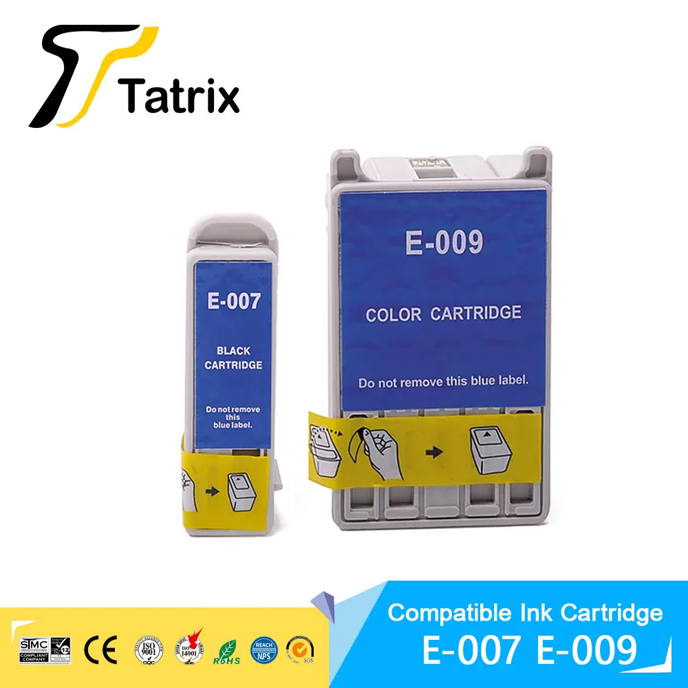 Tatrix T007 T009 Premium Color Compatible Printer Ink Cartridge for Epson Stylus Photo 900/1270/ 1280/1290/1290S Printer