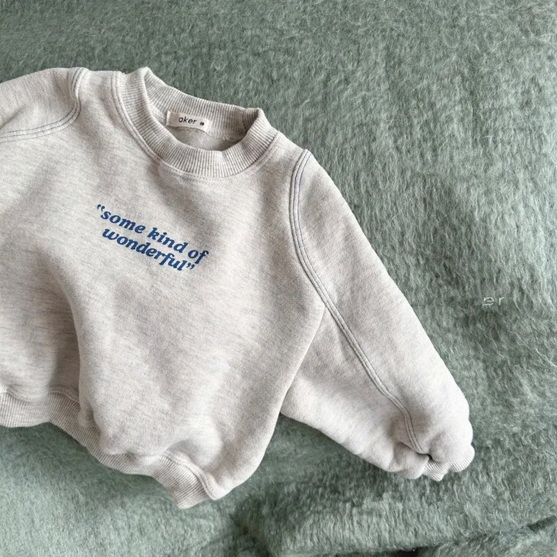 2027年春-ベビーカジュアルスウェットシャツ-男の子-女の子-長袖-レタープリントトップス-乳幼児用-コットン-ルーズプルオーバー-子供服