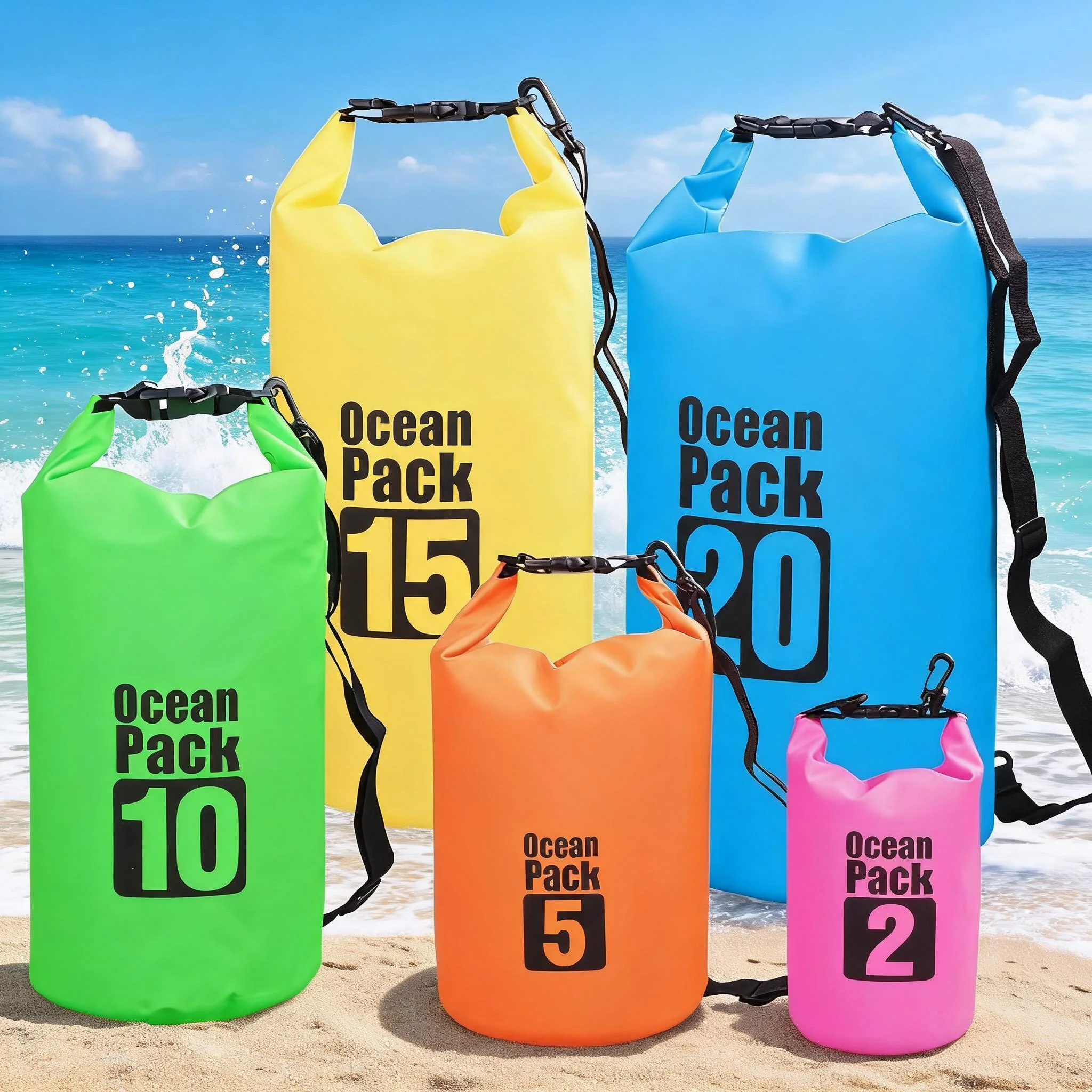 

Waterproof PVC Dry Bag for Outdoor Sports 2L-30L Capacity for Kayaking Boating Fishing Swimming - Durable Storage Bag for Men An