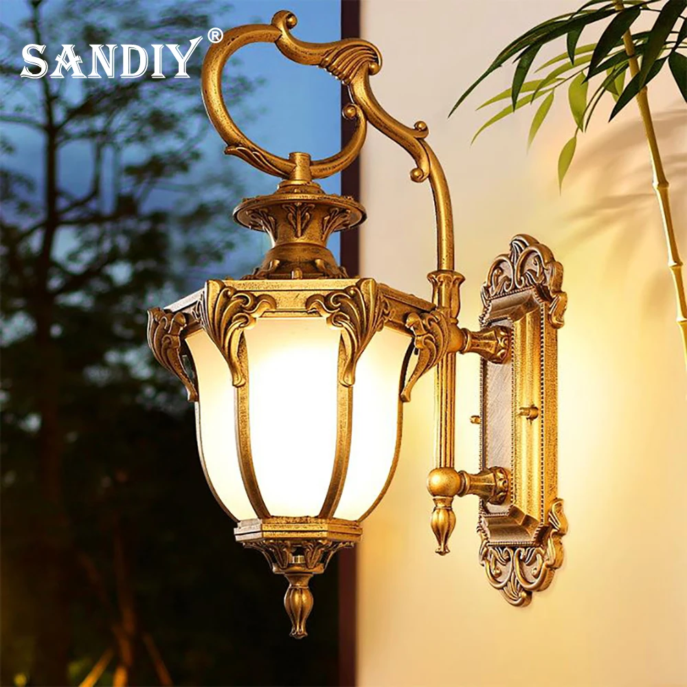 

Vintage Outdoor Porch Light Waterproof Wall Lamp Europe Style Led Lighting for Balcony Courtyard Garden Landscape Lamps