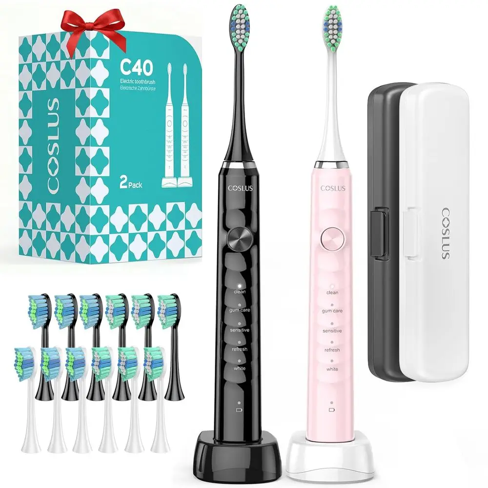 

Adults' Electric Toothbrush: 47,000 VPM Deep Clean & Whitening with Travel Case, 5 Modes, Sensitive Teeth & Braces, Wireless Cha