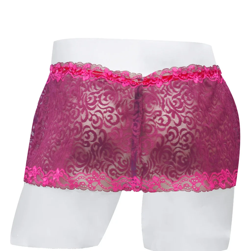 الرجال المثيرة سراويل سيسي منخفضة الخصر T الظهر ثونغ أوم مثير الملابس الداخلية Bowknot الدانتيل التنانير الشفافة حافة كروسدرينج الملاكمين #3