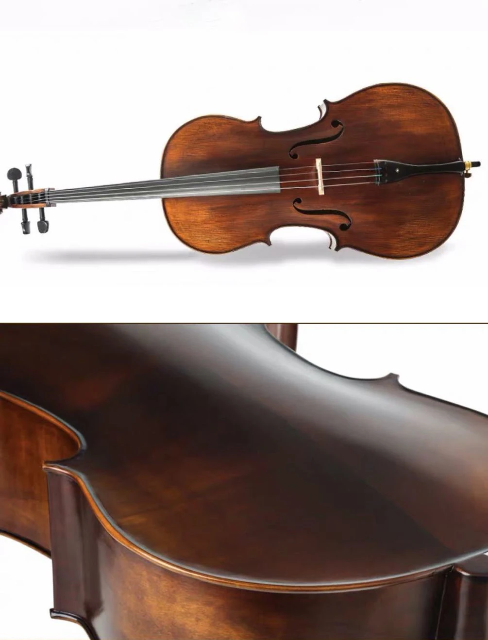 Coffee matt solid wood Cello 4/4 3/4 Maple back student cello stringed instrument beginner professional violoncello Free ship