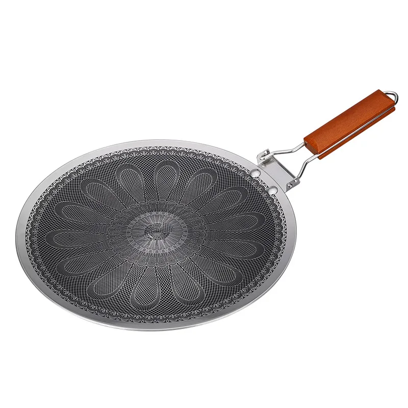 Stainless steel outdoor camping barbecue pan, foldable household non-stick frying pan