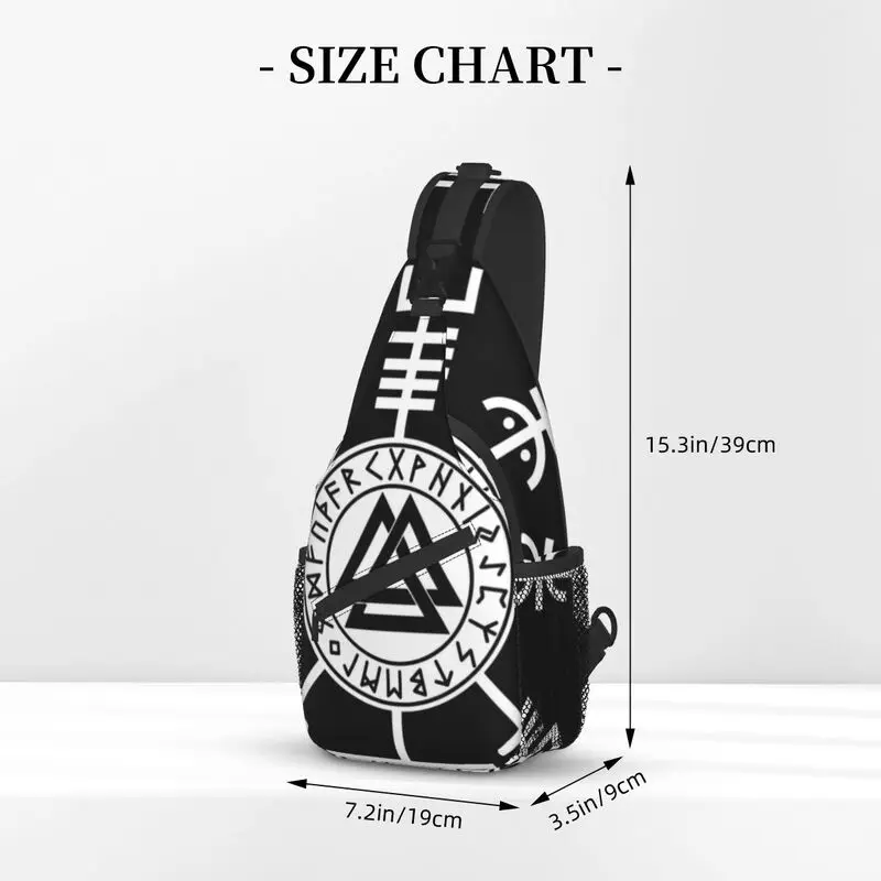 Kühlen Vegvisir Valknut Symbol Runes Vikings Sling Tasche für Reisen Männer Viking Kompass Brust Crossbody Rucksack Schulter Daypack