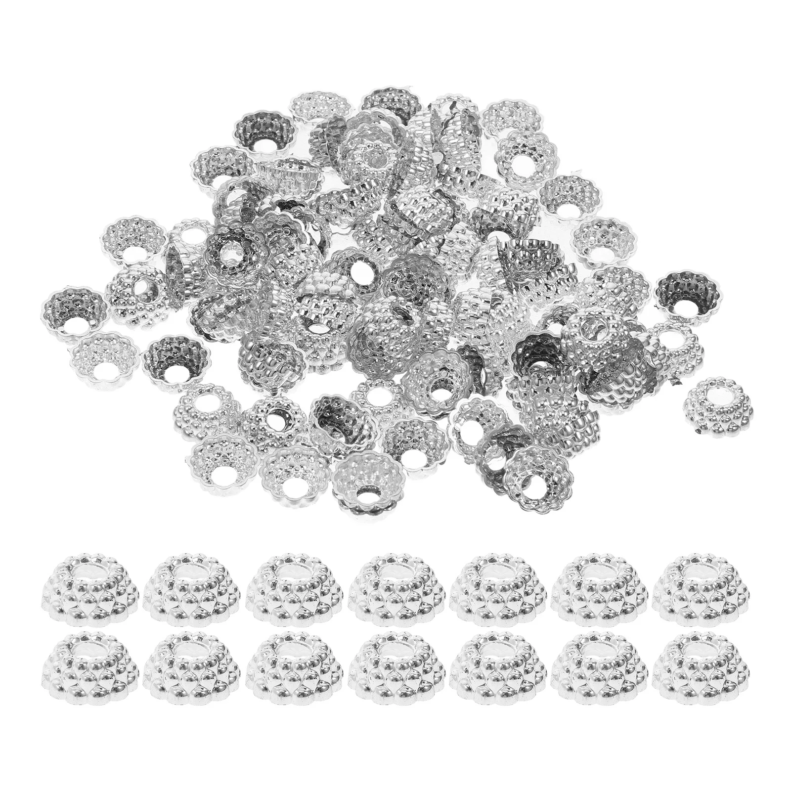 

100Pcs DIY Ornament Caps for Christmas Balls Round Hanger Tops Holiday Decor Craft Replacement Parts Ornament Topper Caps