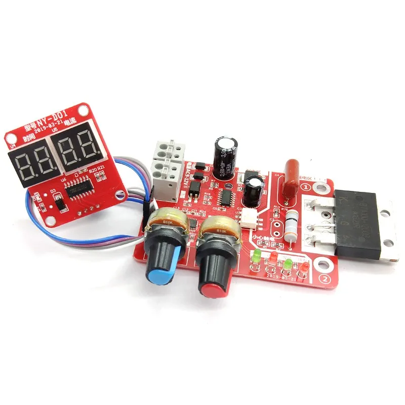 AC9-12V DIY NY-D01 Control Board 40A/100A Spot Welding Machine Control Board Welder Panel Adjust Time Current Digital Display