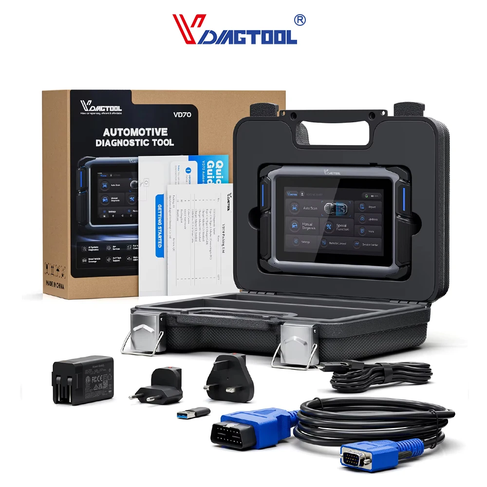 VDIAGTOOL VD70 Automotive Diagnostic Scanner Bidirectional Scan Tool CAN FD & DoIP ECU Coding  OE Full System Scan 36+ Resets