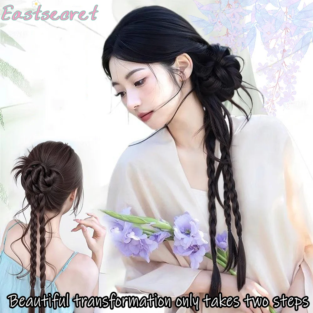 EAST Synthetic wig braid female grab clip Fried Dough Twists braid chicken hair dragon whisker bud head wig ponytail