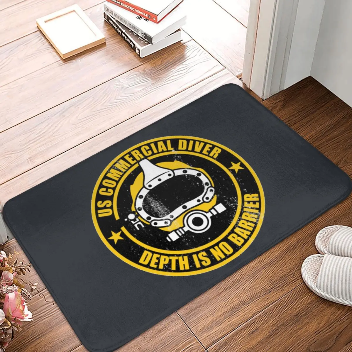 

Scuba Diving US Commercial Diver Bandana Floor Kitchen Mat Doormat Non-slip Rug Bedroom Carpet for Home Entrance Bath Mats